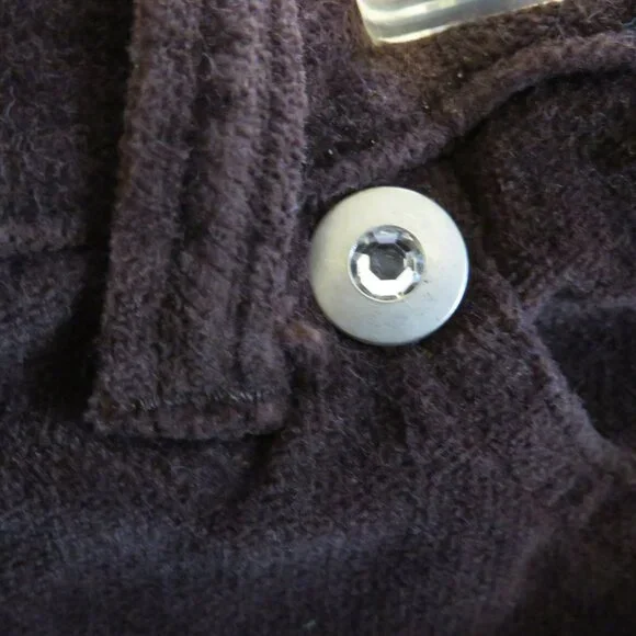 Vintage No Boundaries 98% cotton stretch Rhinestone Buttons Brown Bootcut - Picture 5 of 15